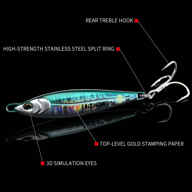 ALLBLUE LEVIN Metal Jig Spoon Artificial Bait Cast Jigging Fishing Lure Super Hard Fish