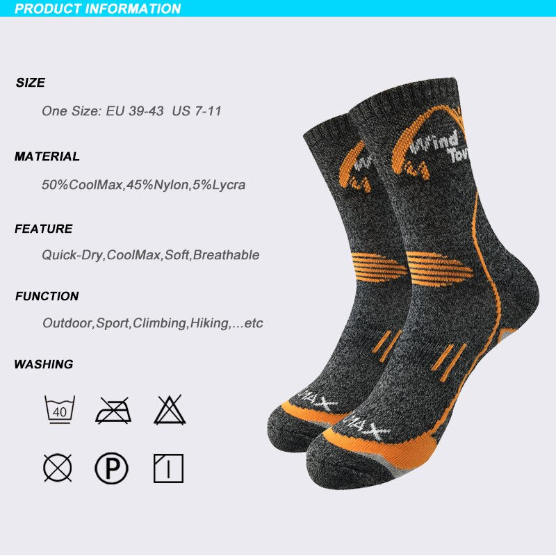 3Pairs Men&#39;s Coolmax Socks Men Outdoor Sock Hiking Quick-Drying sport socks