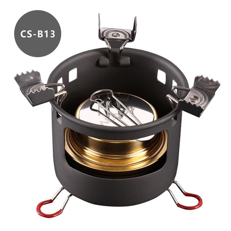 Compact Mini Spirit Burner Alcohol Stove with Stand for Outdoor Backpacking Hiking Camping