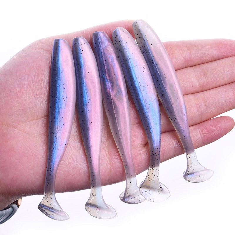 Proleurre Shad Worm Soft Bait 95mm 75mm 50mm T Tail Jigging Wobblers Fishing Lure