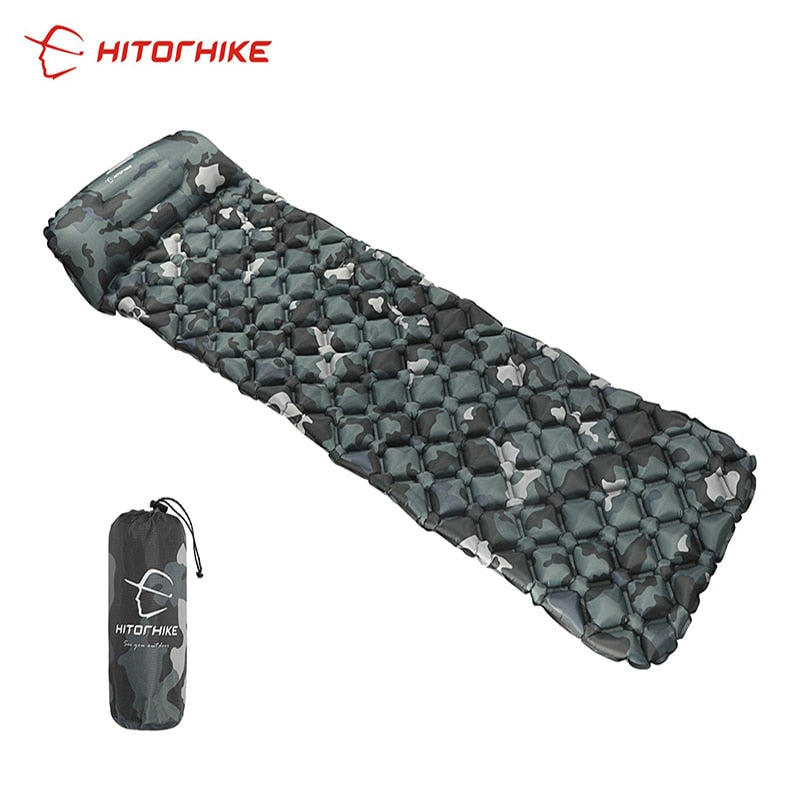 Trekking Outdoor Sleeping Pad Camping Inflatable Mattress with Pillows Travel Mat Folding Bed