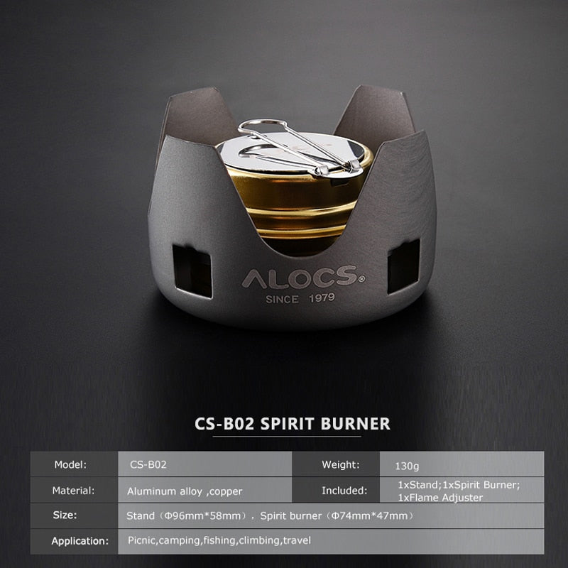 Compact Mini Spirit Burner Alcohol Stove with Stand for Outdoor Backpacking Hiking Camping