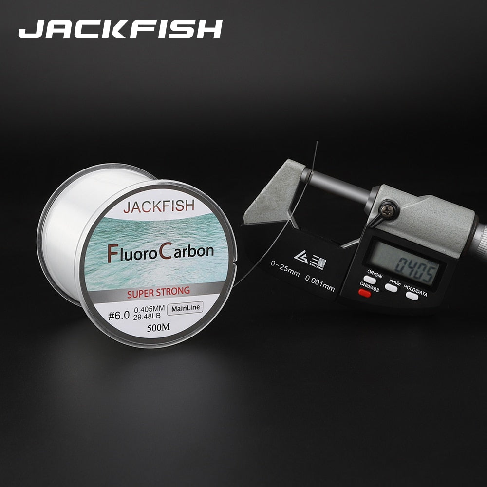 JACKFISH 500M Fluorocarbon fishing line 5-30LB Super strong brand Main Line clear fly