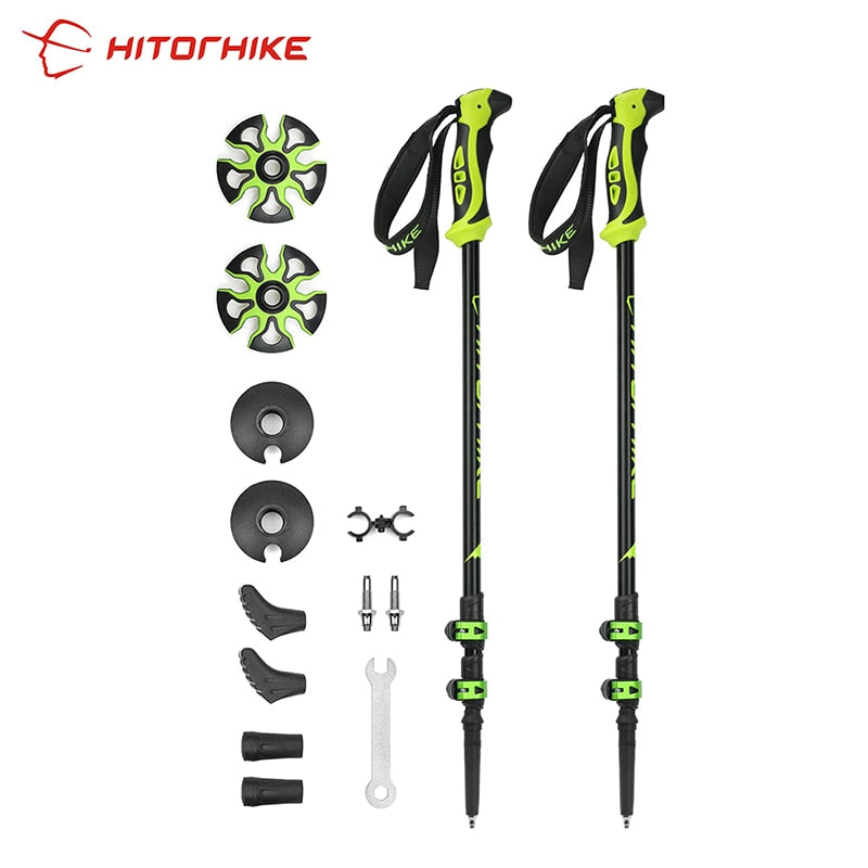 Hitorhike for Nordic walking sticks camping hiking Ultralight Adjustable Telescopic