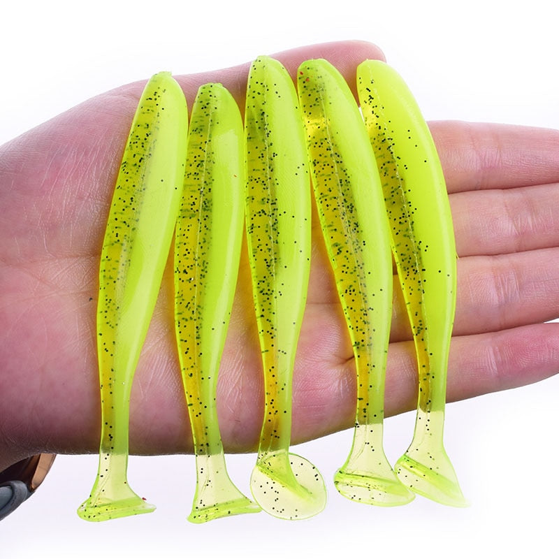 Proleurre Shad Worm Soft Bait 95mm 75mm 50mm T Tail Jigging Wobblers Fishing Lure