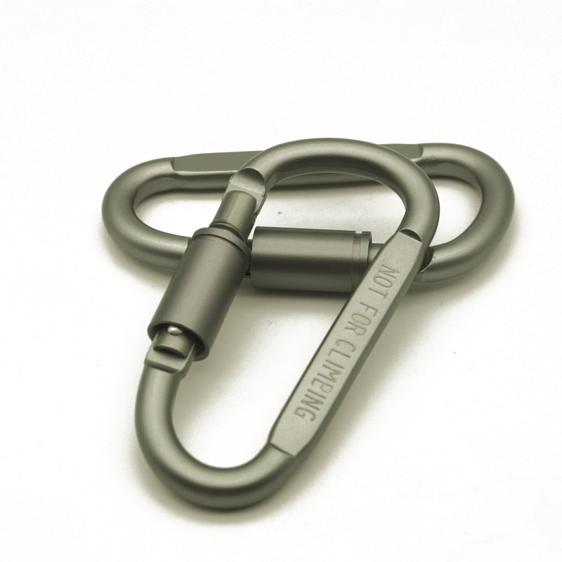 1Pc Outdoor Screw Lock Buckle D-Shaped Carabiner Hook Keyring Clip Camping Kits Sports