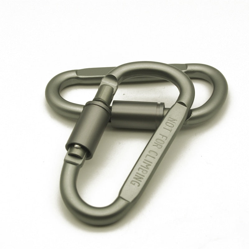 Lock Buckle D-Shaped Carabiner Hook Keyring Clip Camping Kits Sports Rope Buckle