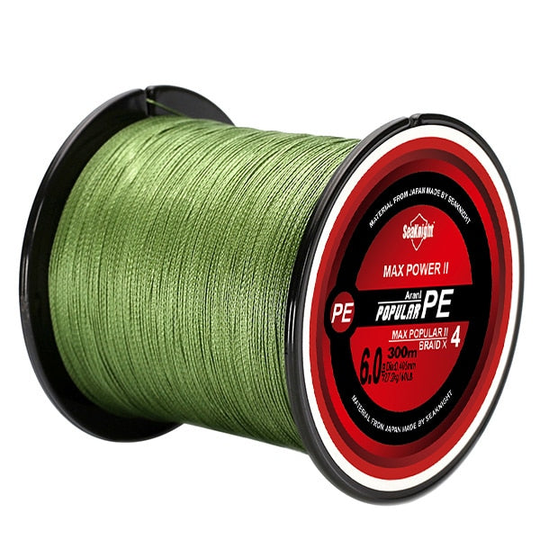 Knight Brand TriPoseidon Series 4 Strands 300M PE Braided Fishing Line 8-60LB Multifilament