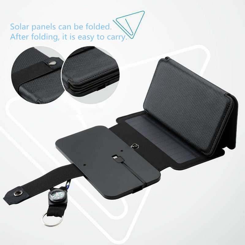 Sun Folding 10W Solar Cells Charger 5V 2.1A USB Output Devices Portable Solar Panels