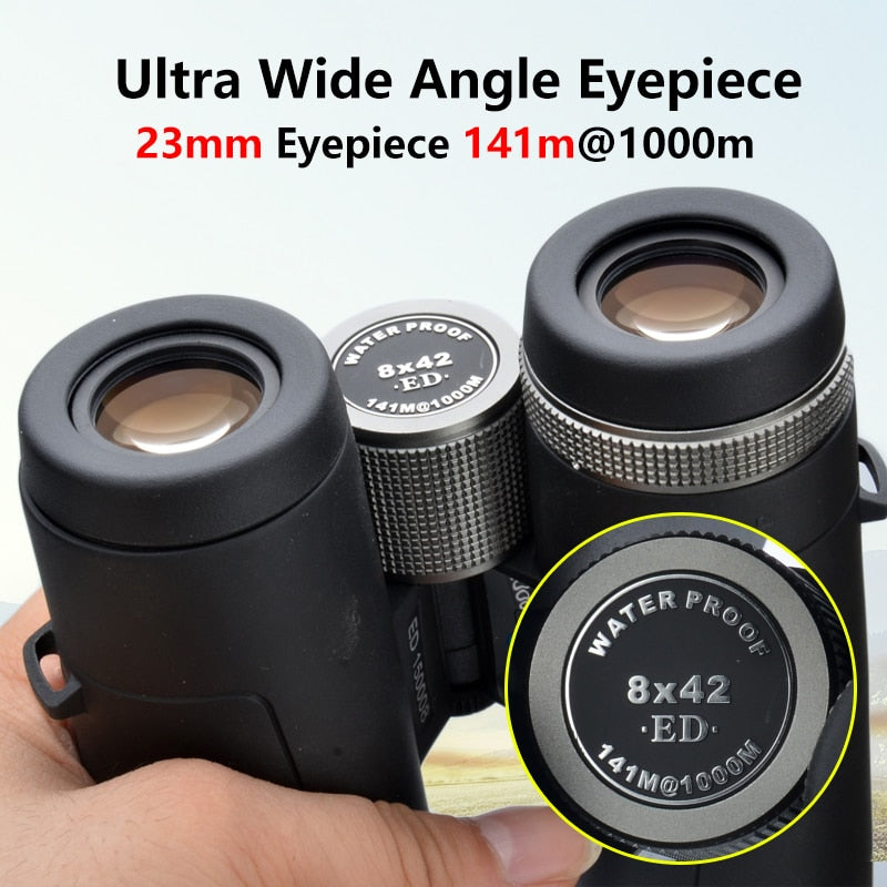 Saga High Definition Binoculars 8X42 10X42 ED Lens Camping Hunting Scopes Large Eyepiece