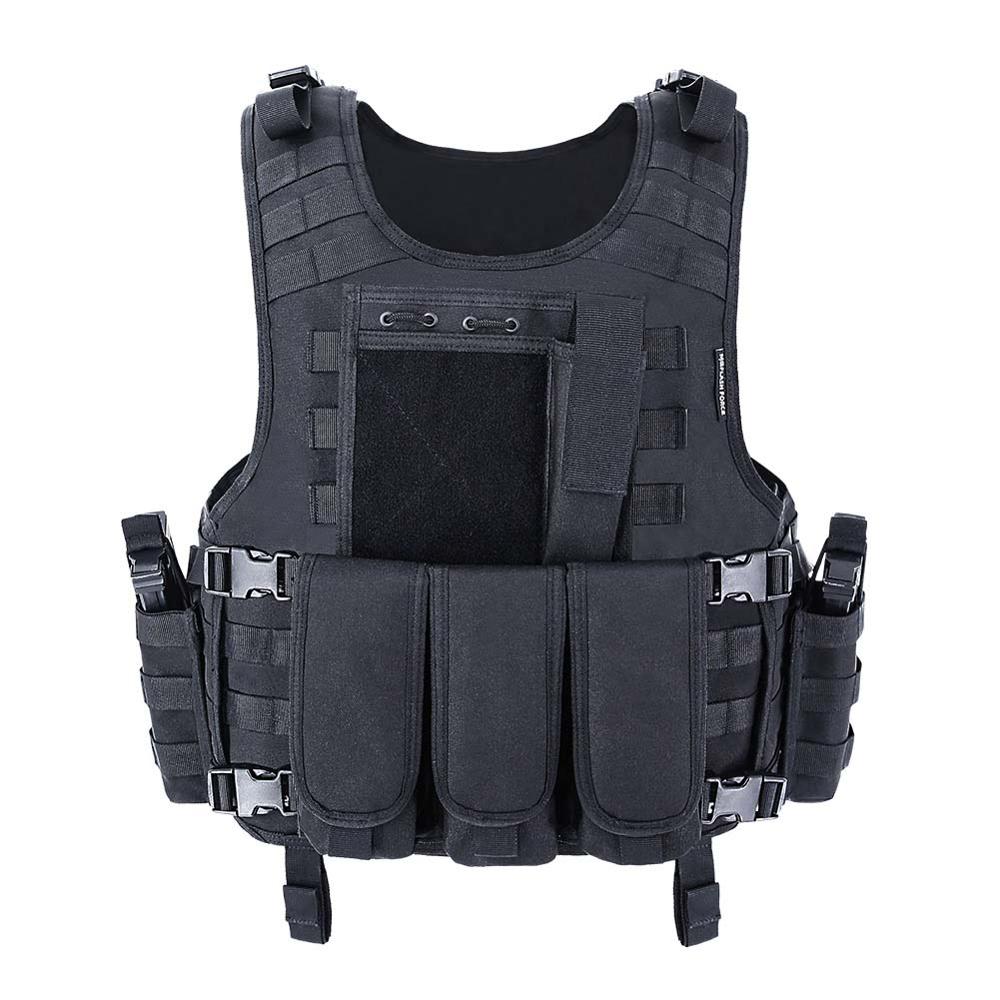 MGFLASHFORCE Molle Airsoft Vest Tactical Vest Plate Carrier Swat Fishing Hunting