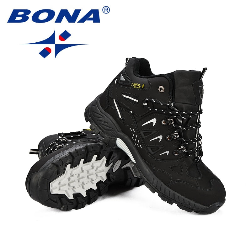 BONA New Classics Style Men Hiking Shoes Action Leather Men Athletic Shoes Lace Up