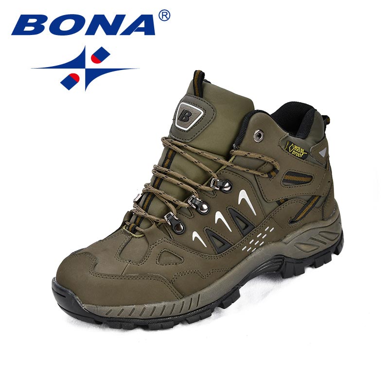 BONA New Classics Style Men Hiking Shoes Action Leather Men Athletic Shoes Lace Up