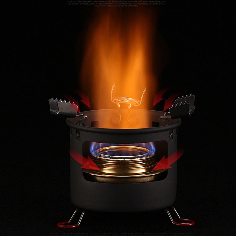 Compact Mini Spirit Burner Alcohol Stove with Stand for Outdoor Backpacking Hiking Camping