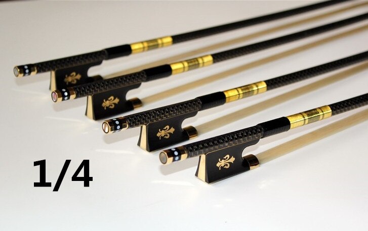 New PRO 4/4 3/4 1/2 1/4 szie Carbon fiber violin bow with grillwork Ebony Frog Carving flower