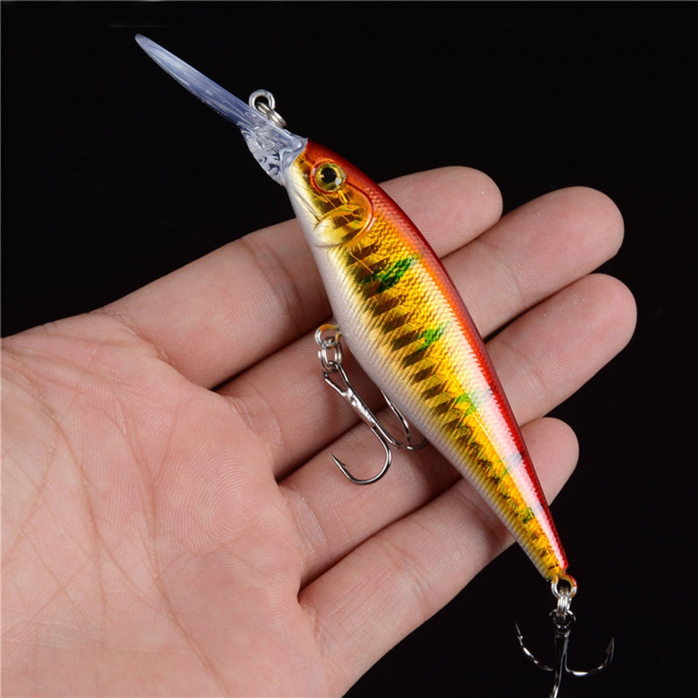 Hercules 10PCS Minnow Fishing Lure 11cm 10.5g Aritificial Wobblers Hard Plastic Baits