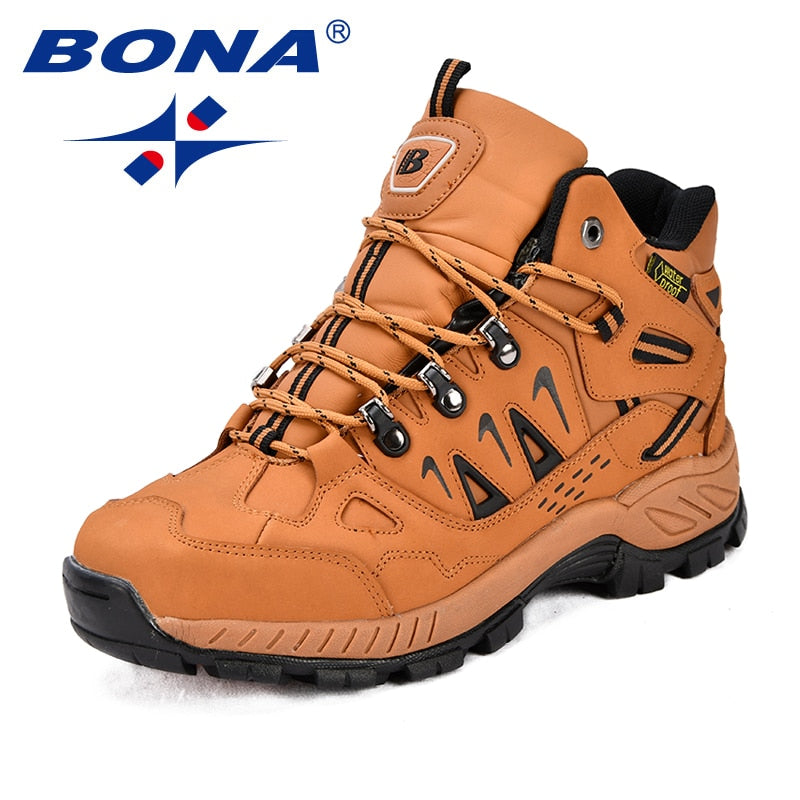 BONA New Classics Style Men Hiking Shoes Action Leather Men Athletic Shoes Lace Up