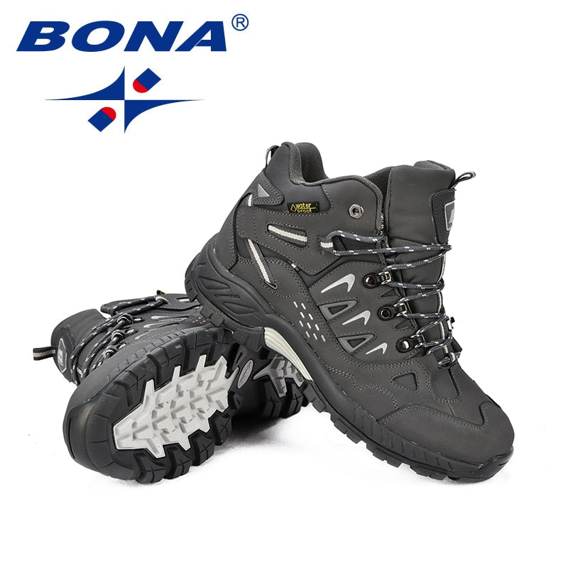 BONA New Classics Style Men Hiking Shoes Action Leather Men Athletic Shoes Lace Up