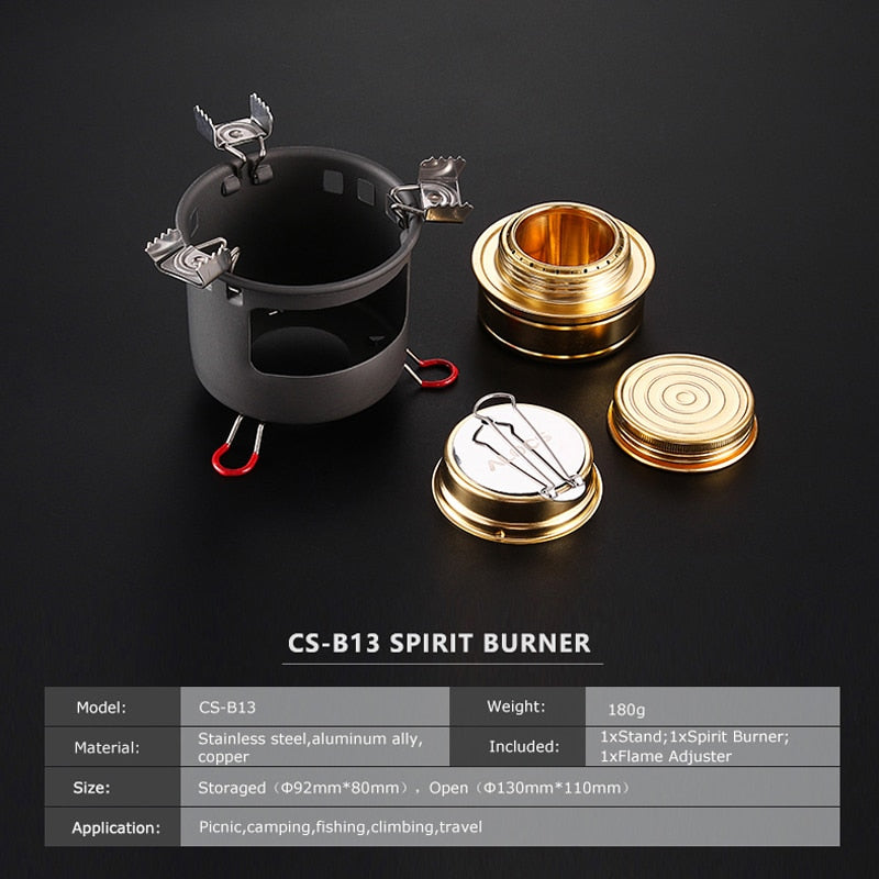 Compact Mini Spirit Burner Alcohol Stove with Stand for Outdoor Backpacking Hiking Camping