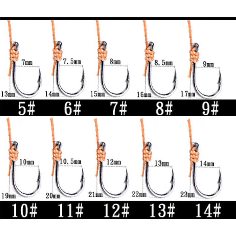 1psc 5 # -14 # Fishhooks Stainless Steel Rigs Swivel Fishing Tackle Lures Pesca Baits Hook