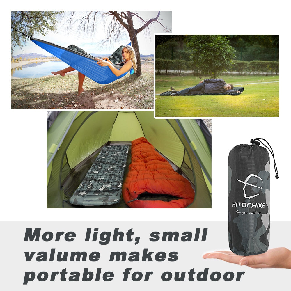 Sleeping Pad Camping Inflatable Mattress with Pillows Travel Mat Folding Bed Ultralight