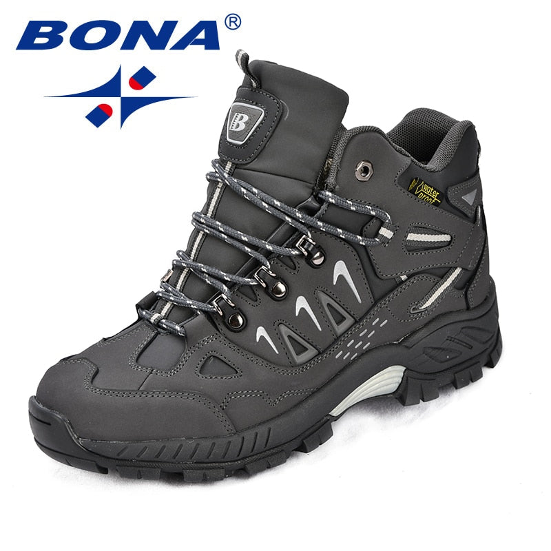 BONA New Classics Style Men Hiking Shoes Action Leather Men Athletic Shoes Lace Up