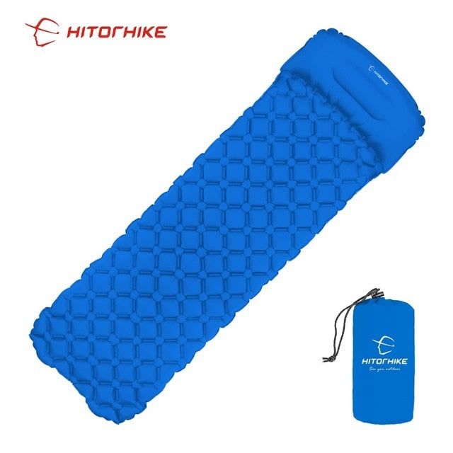 Trekking Outdoor Sleeping Pad Camping Inflatable Mattress with Pillows Travel Mat Folding Bed