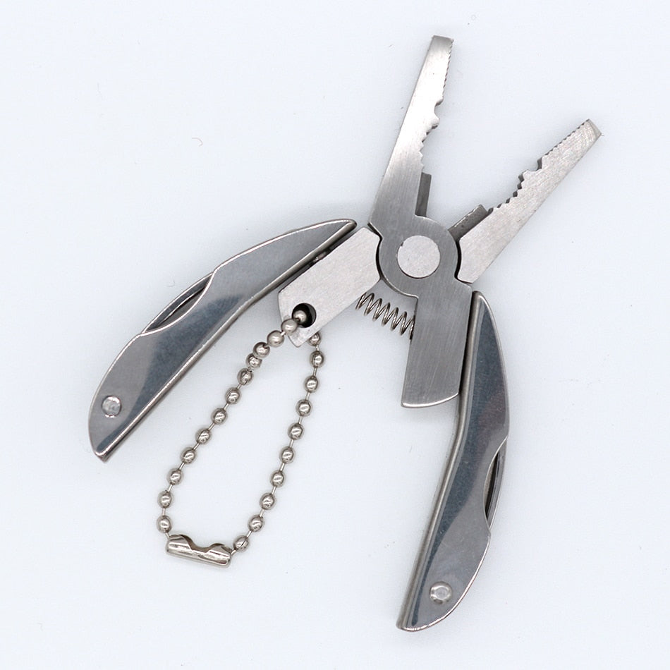 Outdoor Mini Folding Muilti-functional Plier Clamp Keychain Outdoor Hiking Tool pocket