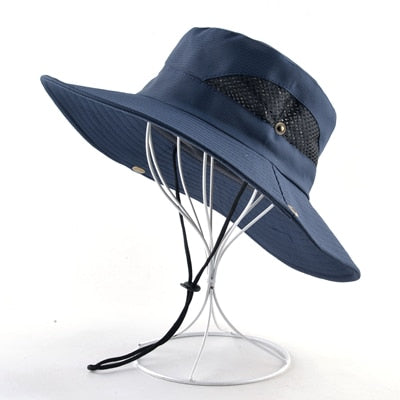 Solid color sun hats for men Outdoor Fishing cap Wide Brim Anti-UV beach caps women