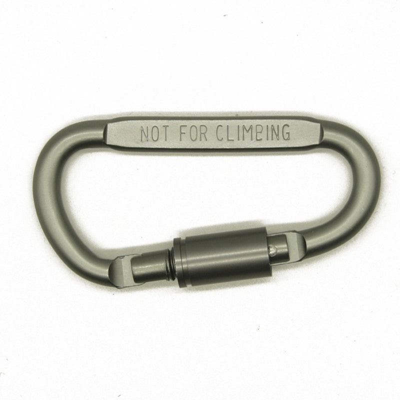 1Pc Outdoor Screw Lock Buckle D-Shaped Carabiner Hook Keyring Clip Camping Kits Sports