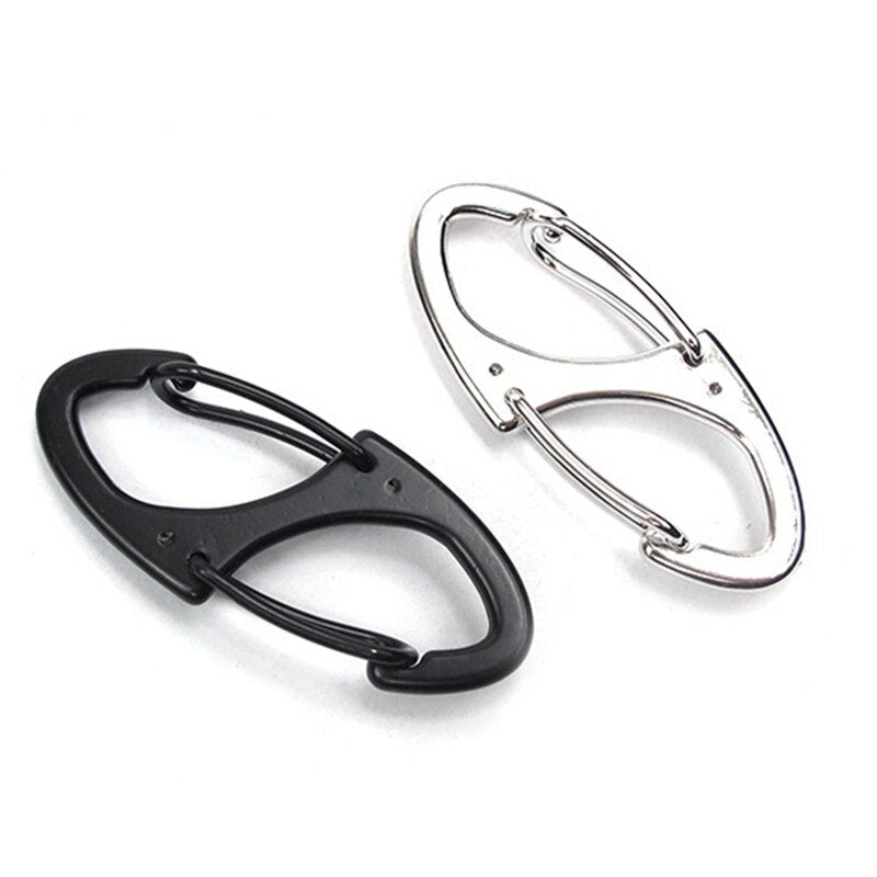 Locking Carabiner Keychain 8 Ring Quick Release Clip Rock Climbing Carabiners Key Clip
