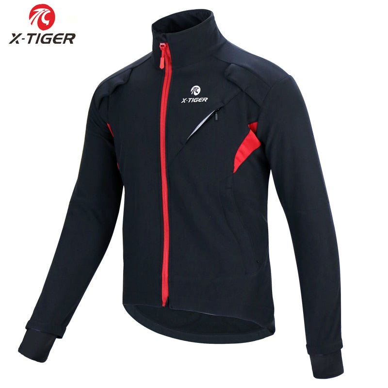 X-TIGER Winter Fleece Thermal Cycling Jacket Coat Windproof Bicycle Clothing Autumn