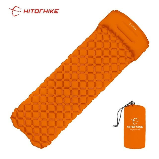 Sleeping Pad Camping Inflatable Mattress with Pillows Travel Mat Folding Bed Ultralight