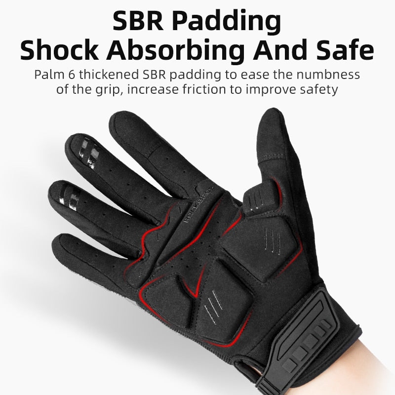 ROCKBROS Cycling Gloves Autumn Winter Windproof SBR Touch Screen Bike Gloves