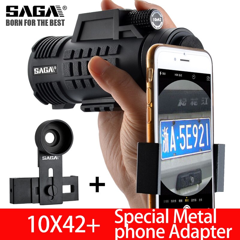 Saga Professional Monocular Telescope 8/10/12X42/50 Mini Telescopio Bak4 Prism