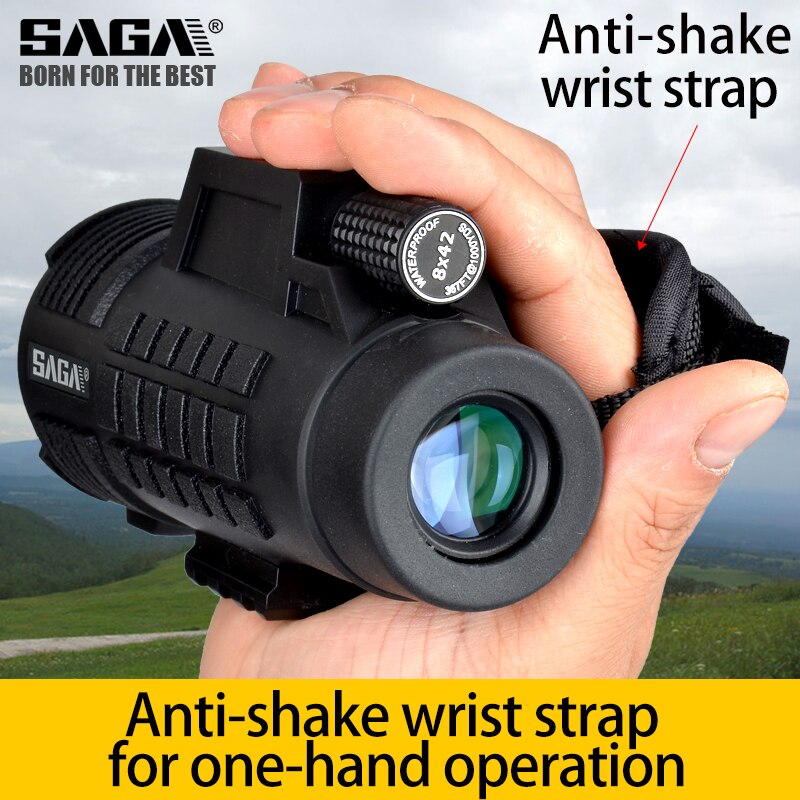 Saga Professional Monocular Telescope 8/10/12X42/50 Mini Telescopio Bak4 Prism