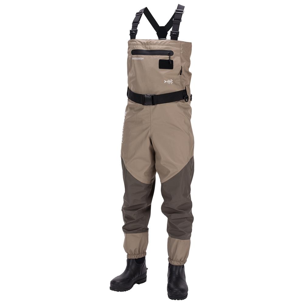 Lightweight Chest and Waist Convertible Waders for Fishing Hunting, Stocking Foot