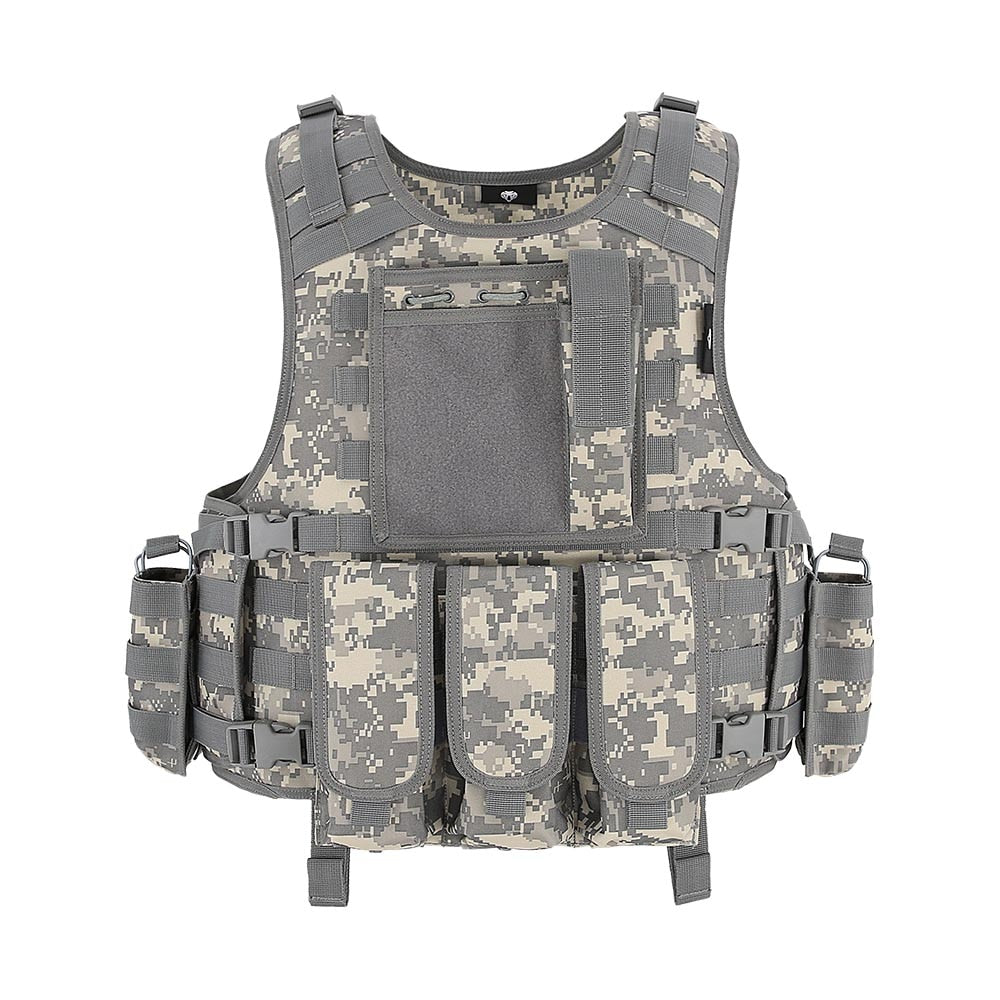 MGFLASHFORCE Molle Airsoft Vest Tactical Vest Plate Carrier Swat Fishing Hunting