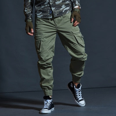 Military Tactical Pants Mens Joggers Camouflage Cargo Casual Pants Male 100% Cotton