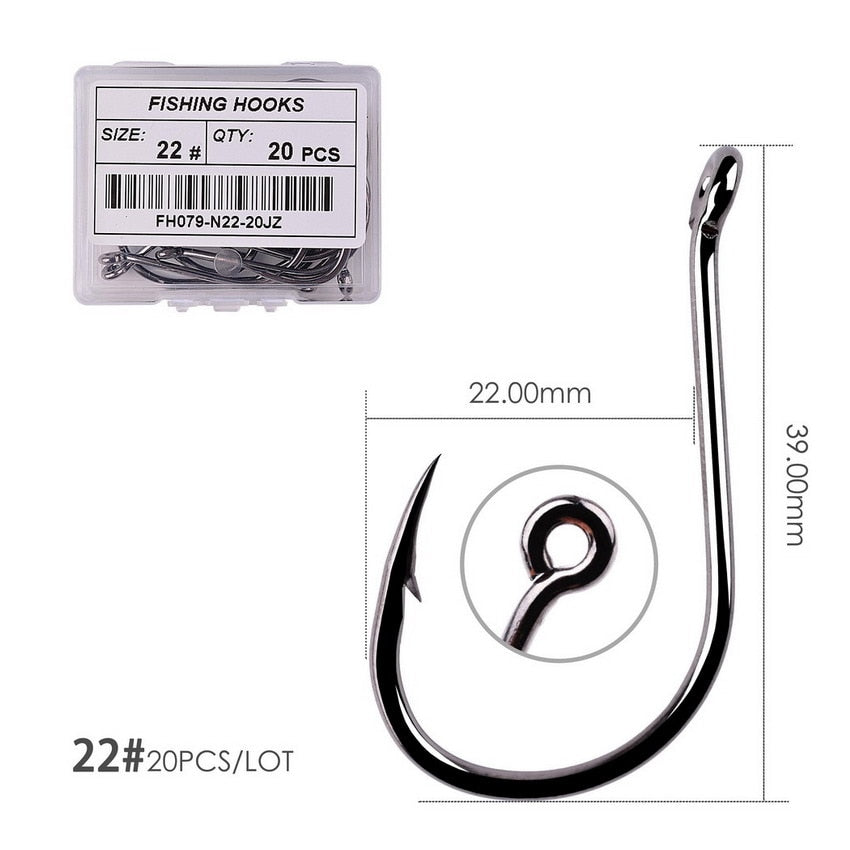 Circle Carp Eyed Fishing Hook Size 2-22# Ring eye Japan Fishhooks Fishing Hooks Single