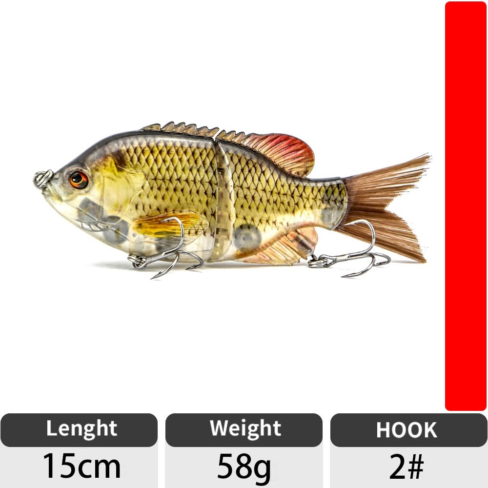 ODS 150mm 58g Fishing Lure Jointed Lures Hard Bait Sinking Lure Swimbait brush Tail bass lure