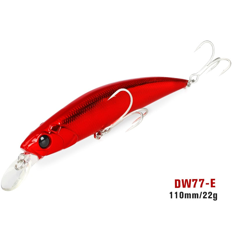 110S Long Casting Sinking Minnow Saltwater Fishing Lure DW77 110mm 22g Large Trout