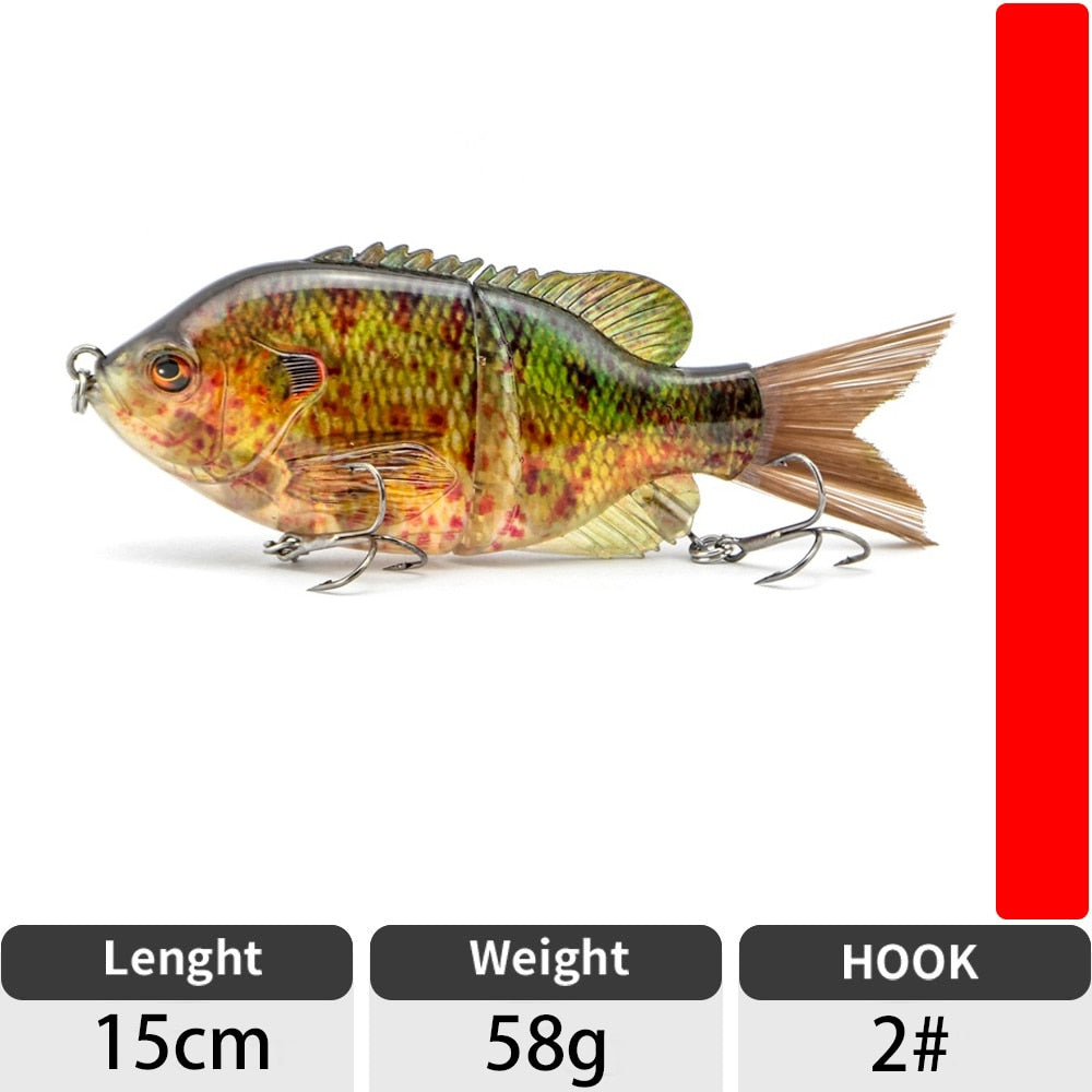 ODS 150mm 58g Fishing Lure Jointed Lures Hard Bait Sinking Lure Swimbait brush Tail bass lure