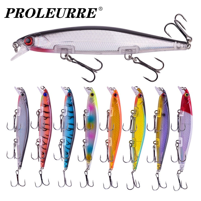 Proleurre Fishing Lures 11cm 13.8g Sinking Minnow Wobblers Plastic Artificial Baits