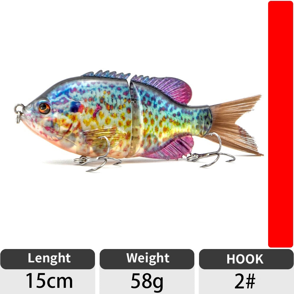 ODS 150mm 58g Fishing Lure Jointed Lures Hard Bait Sinking Lure Swimbait brush Tail bass lure