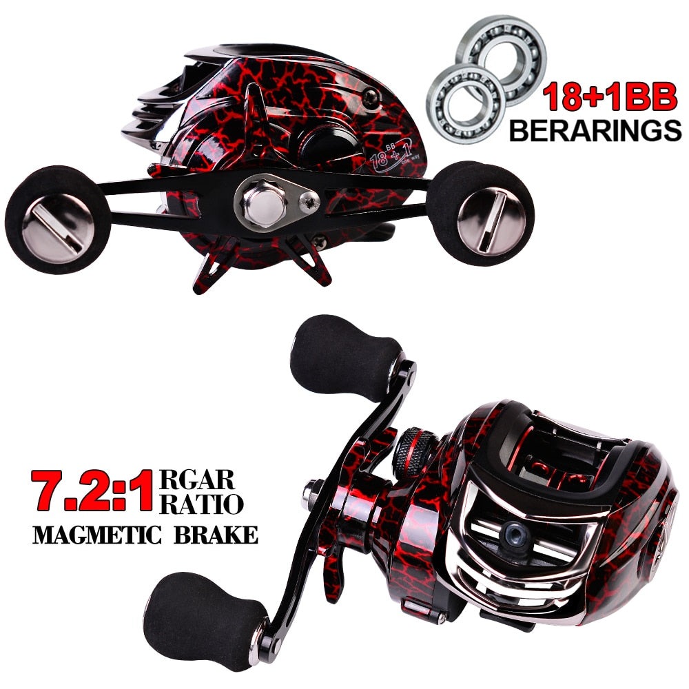 PROBEROS Fishing Reel 7.1:1/7.2:1 Carbon Shell Lightweight Magnetic Brake Max Drag