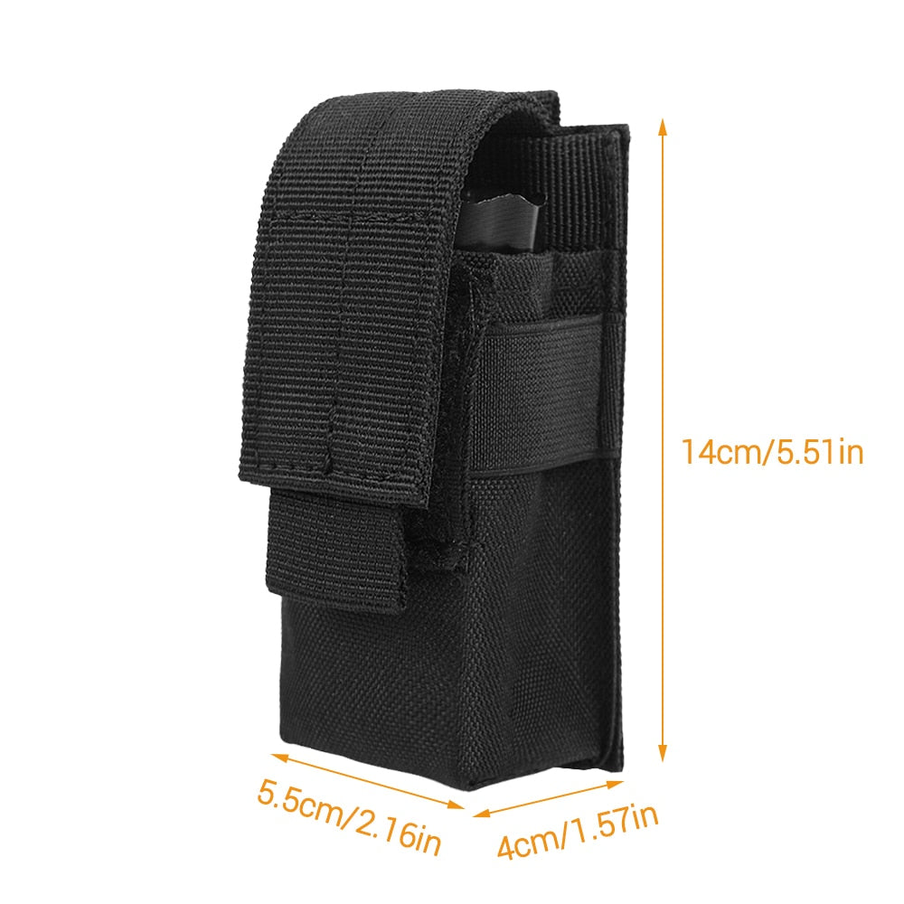 Pouch Military Single Pistol Mag Bag Molle Flashlight Pouch Torch Holder Case Outdoor