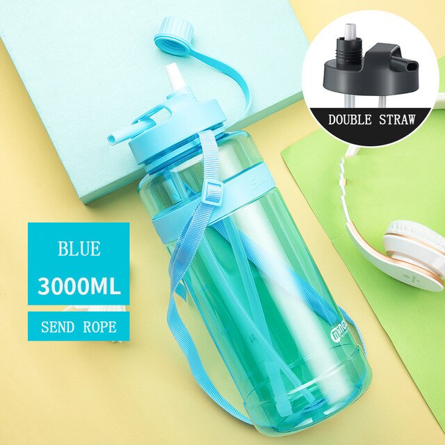 1L 2L 3L Large Capacity Sports Water Bottles Portable Plastic Outdoor Camping PicniC