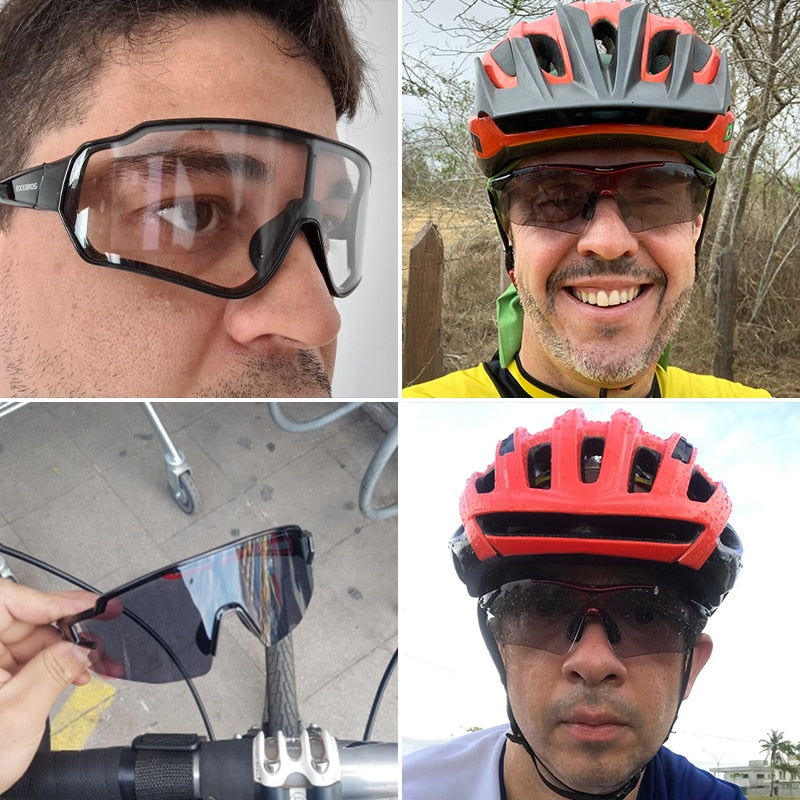 ROCKBROS Photochromic Cycling Glasses Bike Bicycle Glasses Sports Men & Boy