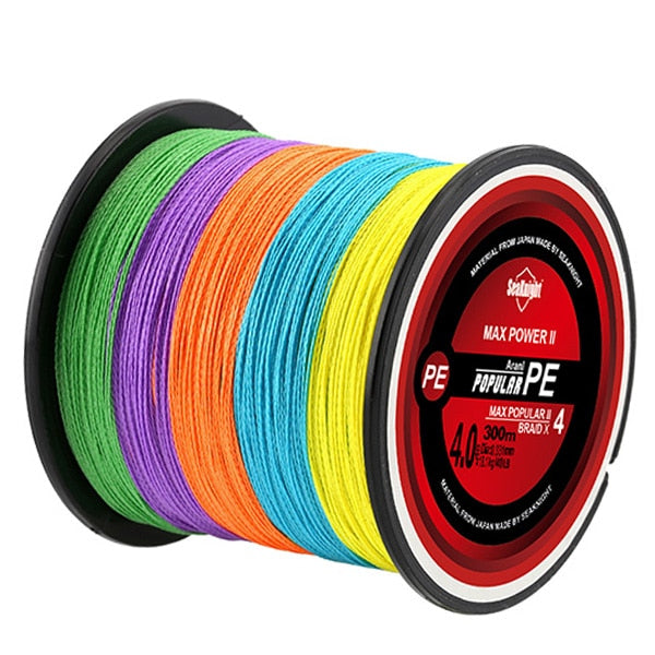 Knight Brand TriPoseidon Series 4 Strands 300M PE Braided Fishing Line 8-60LB Multifilament